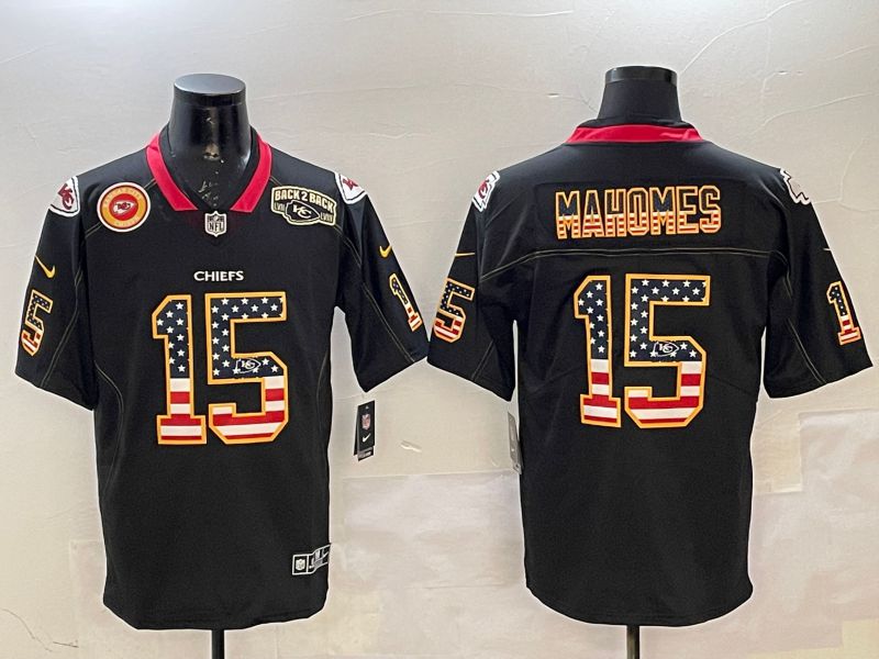 Men Kansas City Chiefs #15 Mahomes Black National Flag 2025 Nike Limited NFL Jersey style 2116->kansas city chiefs->NFL Jersey